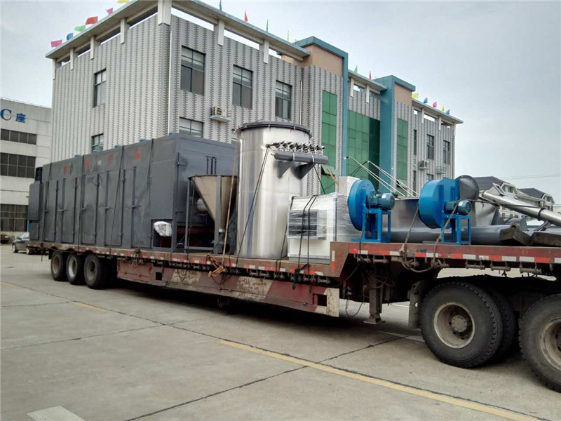 江苏盐城某公司订购的内循环、零排放非标带式干燥机已完工并安排装车发货
